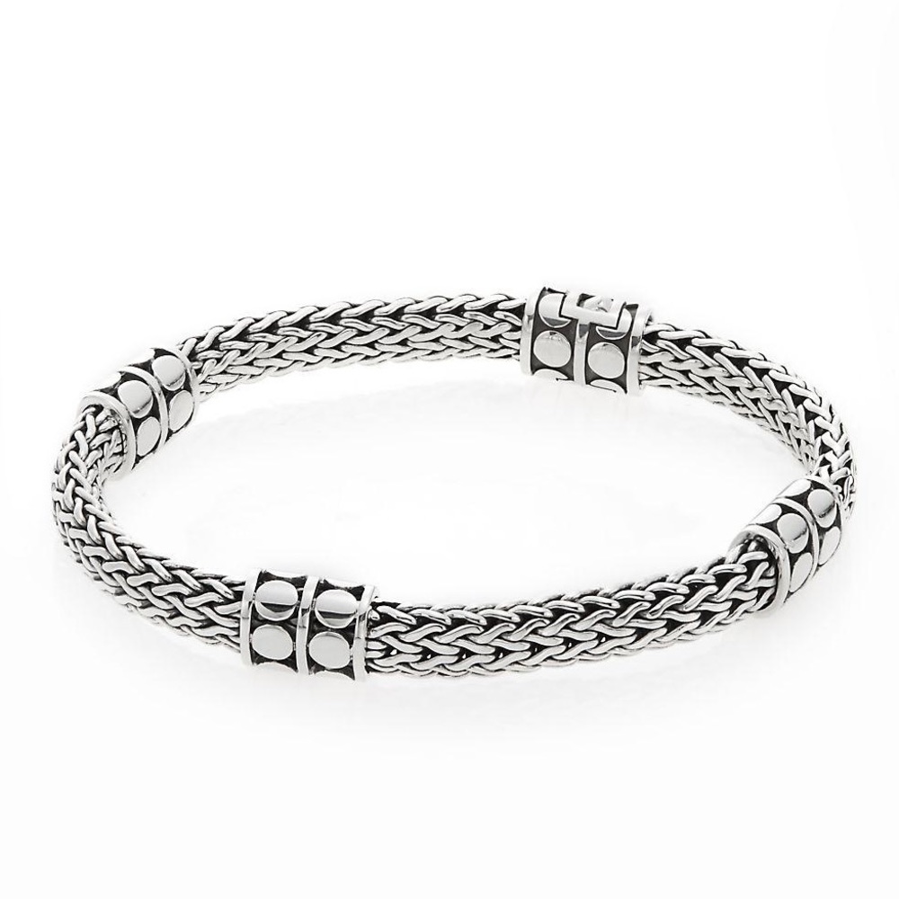 Johan Hardy Dot Four-station Sterling Silver Chain Bracelet
